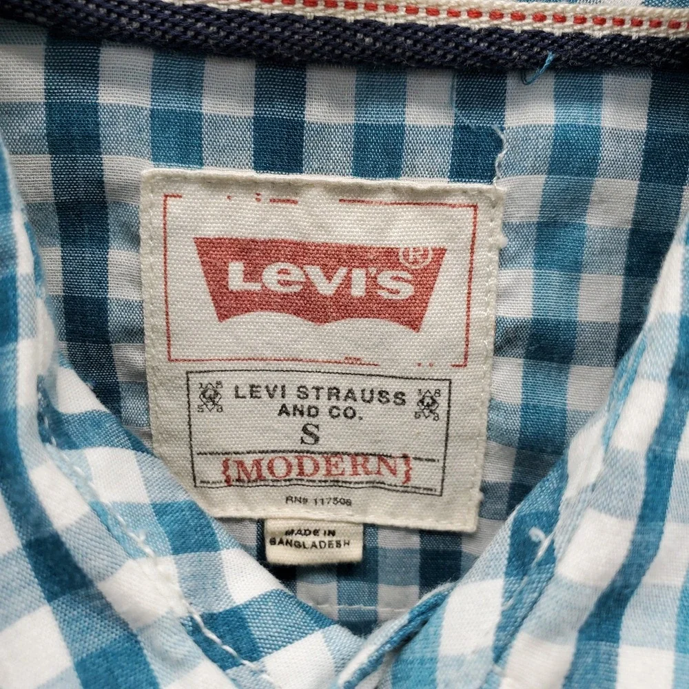 Lot of 2 Levi's Western Pearl Snap Shirt Mens Small Multi Gingham Modern Fit